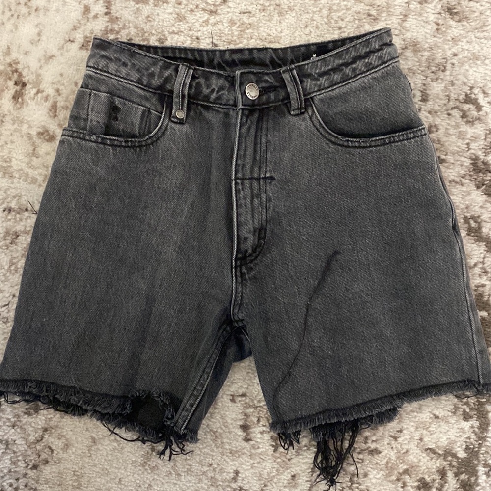 Thrills black denim shorts